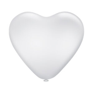 Balão Coração 10” Branco Bello Festas 5×25
