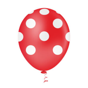 Balão Petit Poá 10” Vermelho/Branco Bello Festas 5×25