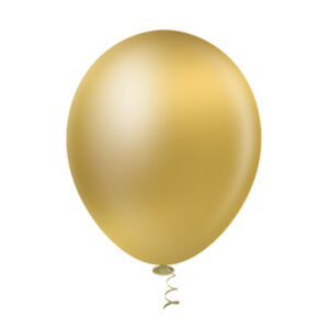 Balão Redondo 9” metalizado Ouro Bello Festas 5×50