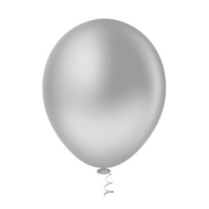 Balão Redondo 9” metalizado Prata Bello Festas 5×50