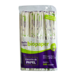 Canudo Papel 20×6 Branco Bellocopo 10×100