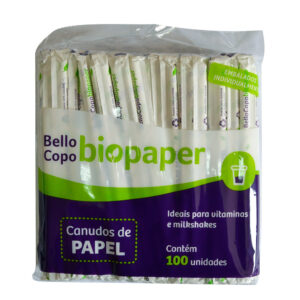 Canudo Papel 20×8 Branco Bellocopo 10×100