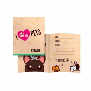 Convite Pets Bello Festas 8×8