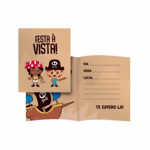 Convite Pirata Bello Festas 8×8