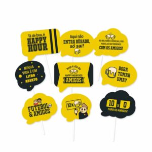Kit Plaquinhas Divertidas Happy Hour Bello Festas 8×9
