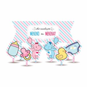 Topo de Bolo Chá Hipopótamo Bello Festas 8×7