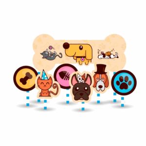 Topo de Bolo Pets Bello Festas 8×7
