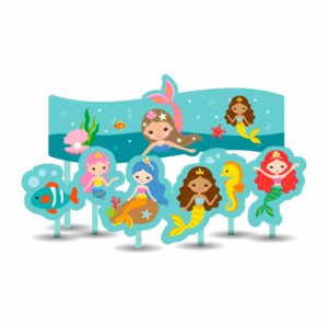 Topo de Bolo Festa das Sereias Bello Festas 8×7