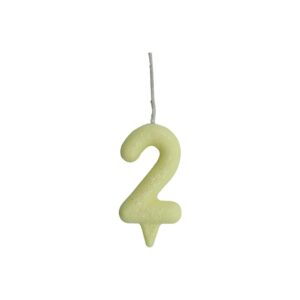 Vela Glitter Candy 2 Amarelo Bello Festas 10x1