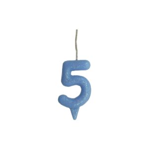 Vela Glitter Candy 5 Azul Bello Festas 10x1