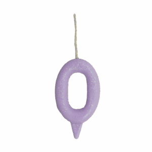 Vela Glitter Candy 0 Lilás Bello Festas 10x1