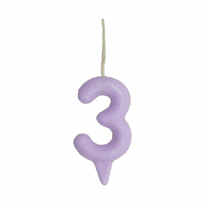 Vela Glitter Candy 3 Lilás Bello Festas 10x1