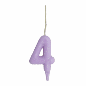 Vela Glitter Candy 4 Lilás Bello Festas 10x1