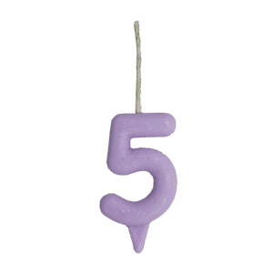 Vela Glitter Candy 5 Lilás Bello Festas 10x1