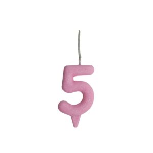 Vela Glitter Candy 5 Rosa Bello Festas 10x1