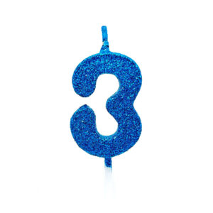 Vela Pick Premium Número 3 Azul Bello Festas 10x1