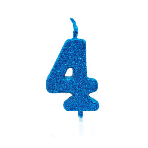 Vela Pick Premium Número 4 Azul Bello Festas 10x1