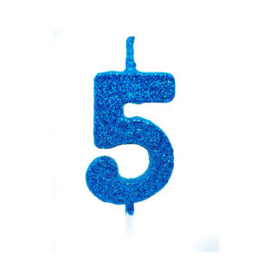 Vela Pick Premium Número 5 Azul Bello Festas 10x1