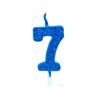Vela Pick Premium Número 7 Azul Bello Festas 10x1