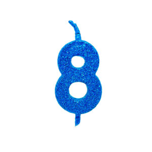 Vela Pick Premium Número 8 Azul Bello Festas 10x1
