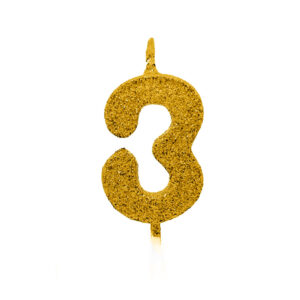 Vela Pick Premium Número 3 Dourado Bello Festas 10x1