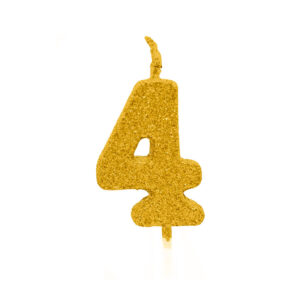 Vela Pick Premium Número 4 Dourado Bello Festas 10x1