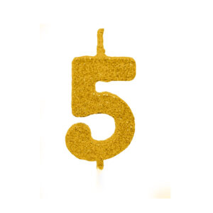 Vela Pick Premium Número 5 Dourado Bello Festas 10x1