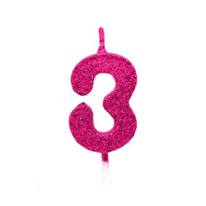 Vela Pick Premium Número 3 Pink Bello Festas 10x1
