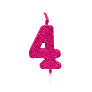 Vela Pick Premium Número 4 Pink Bello Festas 10x1