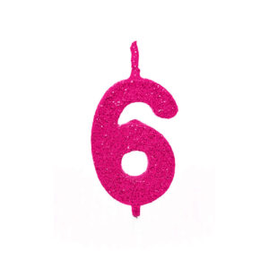 Vela Pick Premium Número 6 Pink Bello Festas 10x1