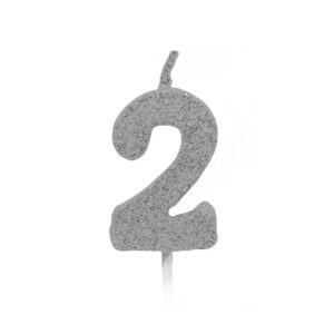 Vela Pick Premium Número 2 Prata Bello Festas 10x1