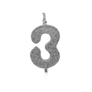 Vela Pick Premium Número 3 Prata Bello Festas 10x1