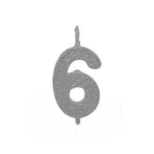 Vela Pick Premium Número 6 Prata Bello Festas 10x1