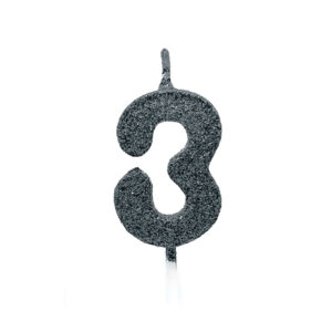 Vela Pick Premium Número 3 Preto Bello Festas 10x1