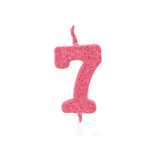 Vela Pick Premium Número 7 Rosa Claro Bello Festas 10x1