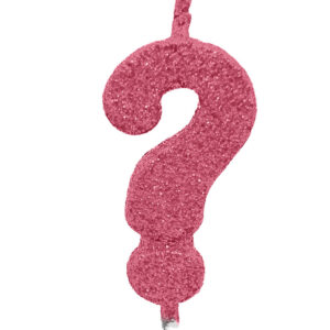 Vela Pick Premium Interrogação Rosa Claro Bello Festas 10x1