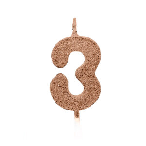 Vela Pick Premium Número 3 Rose Gold Bello Festas 10x1