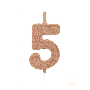 Vela Pick Premium Número 5 Rose Gold Bello Festas 10x1