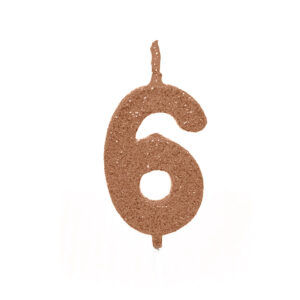 Vela Pick Premium Número 6 Rose Gold Bello Festas 10x1