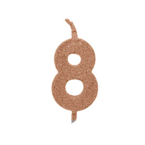 Vela Pick Premium Número 8 Rose Gold Bello Festas 10x1