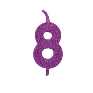 Vela Pick Premium Número 8 Roxo Bello Festas 10x1