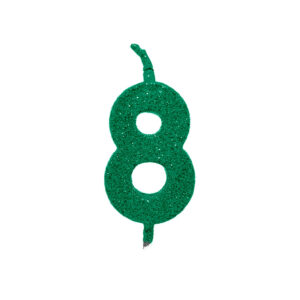 Vela Pick Premium Número 8 Verde Bello Festas 10x1