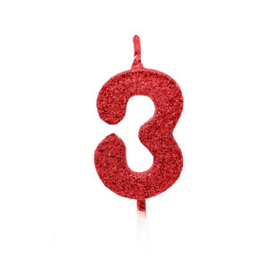 Vela Pick Premium Número 3 Vermelho Bello Festas 10x1