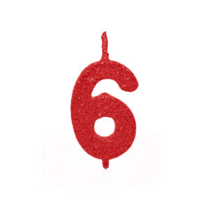 Vela Pick Premium Número 6 Vermelho Bello Festas 10x1