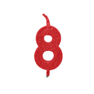 Vela Pick Premium Número 8 Vermelho Bello Festas 10x1