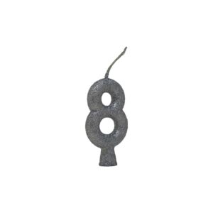 Vela Tubular 8 Prata Bello Festas 10x1