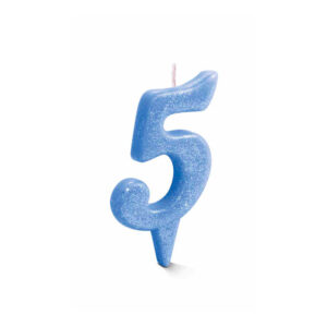 Vela Estilo 5 Azul Bello Festas 10x1