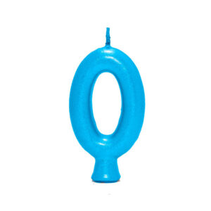 Vela Perolada Número 0 Azul Bello Festas 10x1