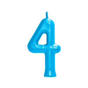 Vela Perolada Número 4 Azul Bello Festas 10×1