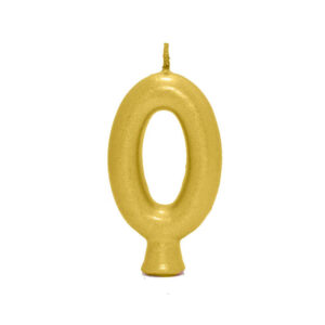Vela Perolada Número 0 Dourado Bello Festas 10×1